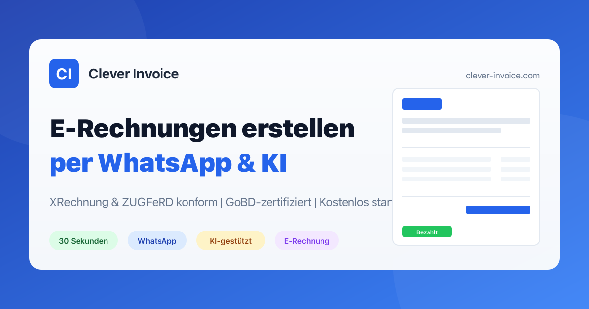 Clever Invoice Rechnungssoftware für Freelancer – Rechnung per WhatsApp erstellen